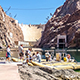 Looking across Hoover Dam to the Vistor's Center