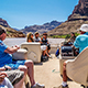 Boat ride on the Colorado River at the bottom of the Grand Canyon