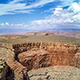 Helicopter flight over the high desert landscape