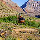 Helicopter landing on the Grand Canyon bottom