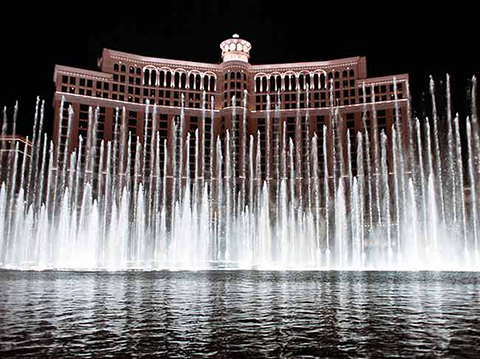 Bellagio Hotel at night on the Las Vegas Strip