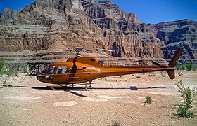 Helicopter on the Grand Canyon floor